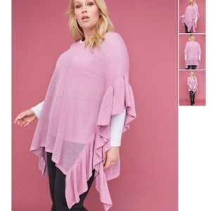 Ruffle Poncho Knit Sweater Plus Sz by Lane Bryant